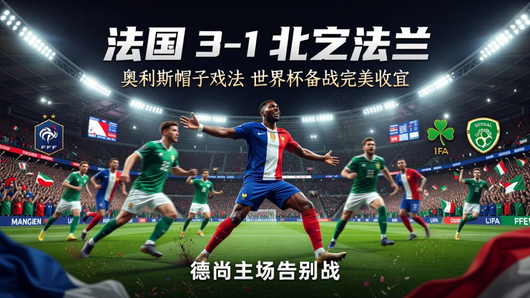 法国3-1北爱尔兰国际友谊赛 奥利斯帽子戏法助球队世界杯备战完美收官